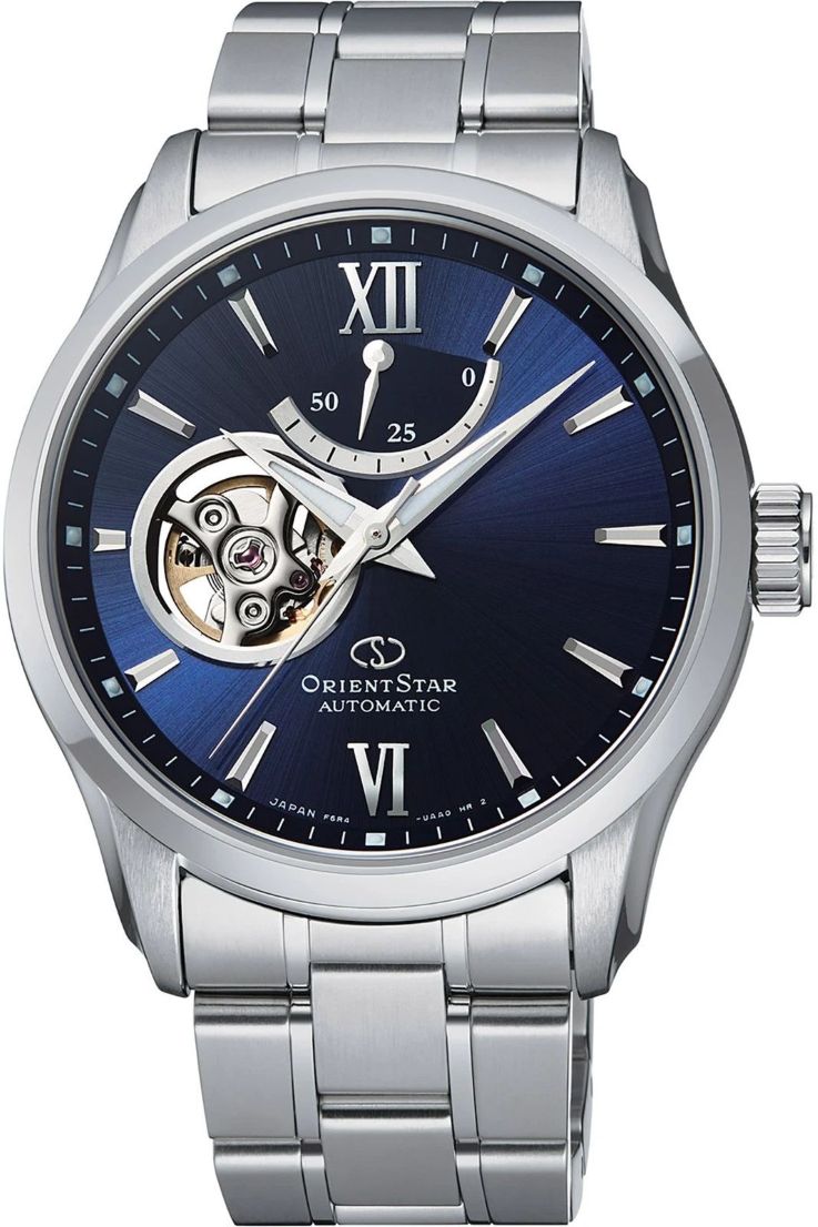 Orient RE-AT0001L00B Men's Automatic Open Heart Stainless Steel Watch RE-AT0001L