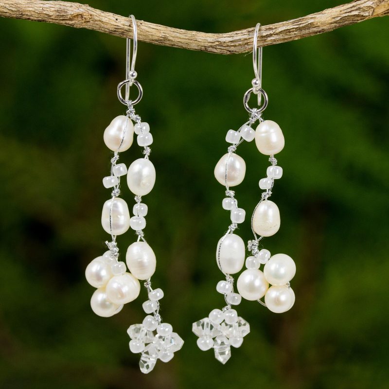 Pearl Earrings from Thailand, "Whisper"
