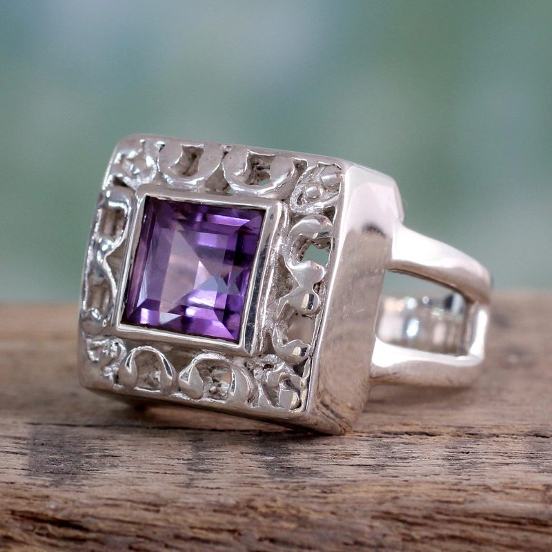 Amethyst cocktail ring, "Soul Window"