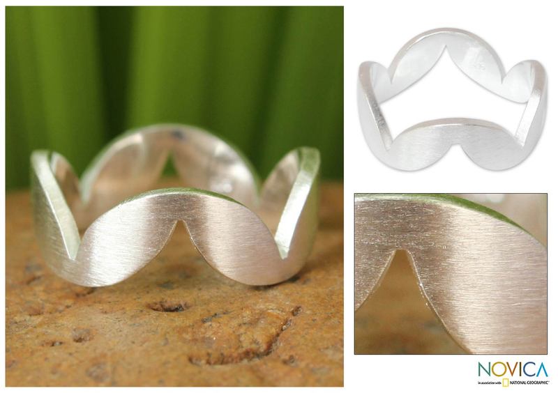 Sterling silver band ring, "Harmony"