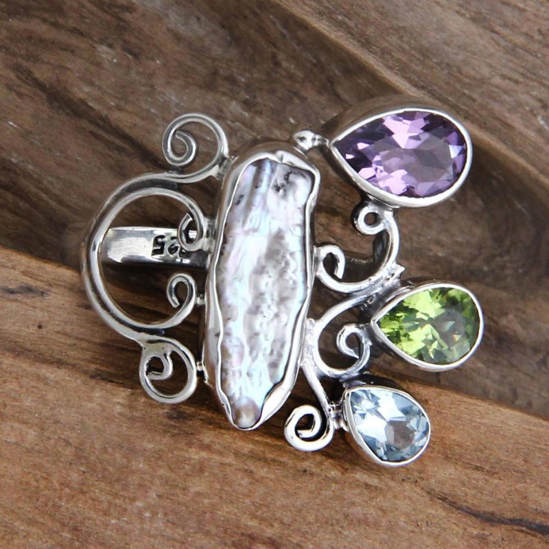 Pearl and Amethyst Rings, "Kuta Exotica"