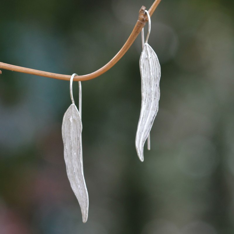 Leaf Earrings Handcrafted of Sterling Silver in Bali, "Willow Leaf"