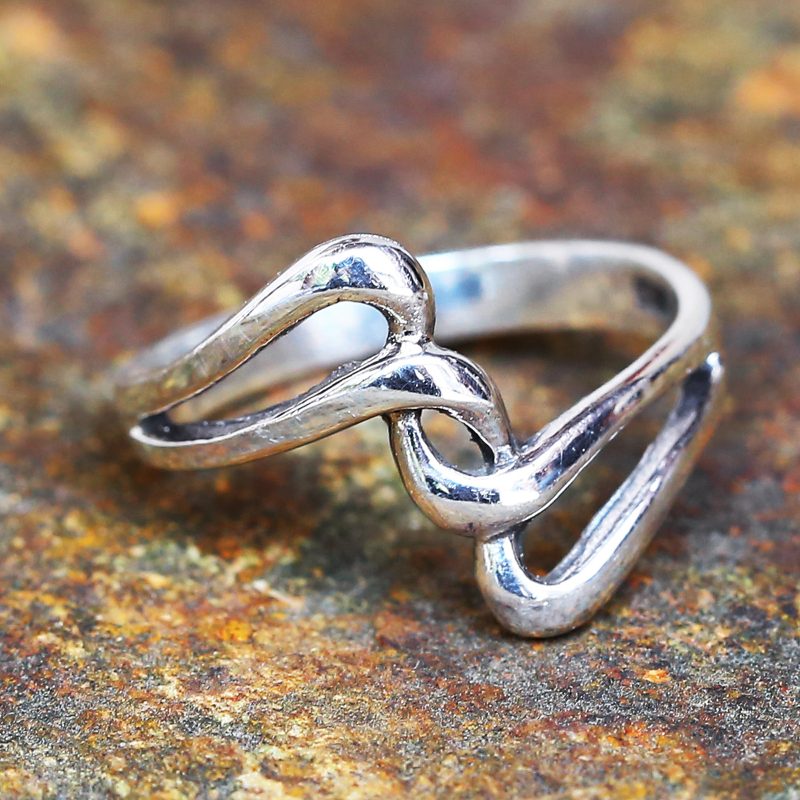 Sterling Silver Band Ring Swirls from Thailand, "The Melody"