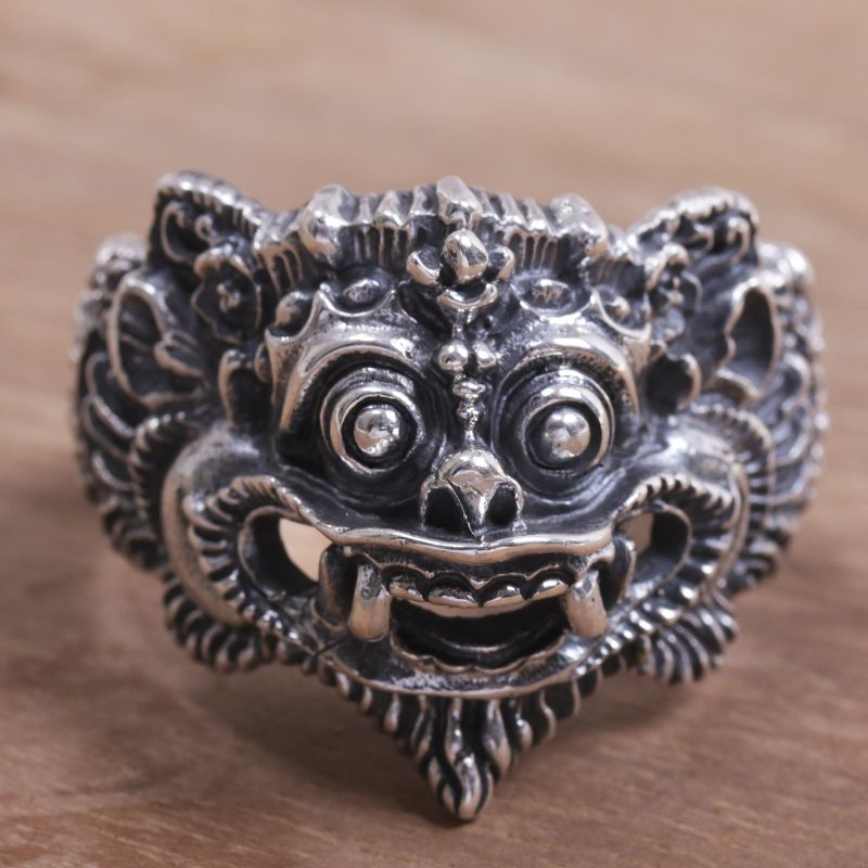 925 Sterling Silver Barong Ring from Indonesia, "Barong Parade"