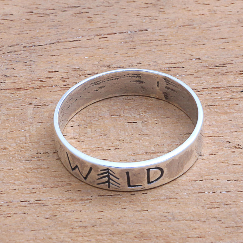 Sterling Silver Band Ring Crafted in Bali, "Wild Soul"