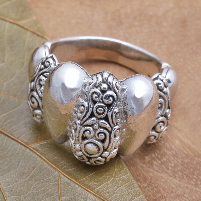 Sterling Silver Cocktail Ring from Bali, "Generosity"
