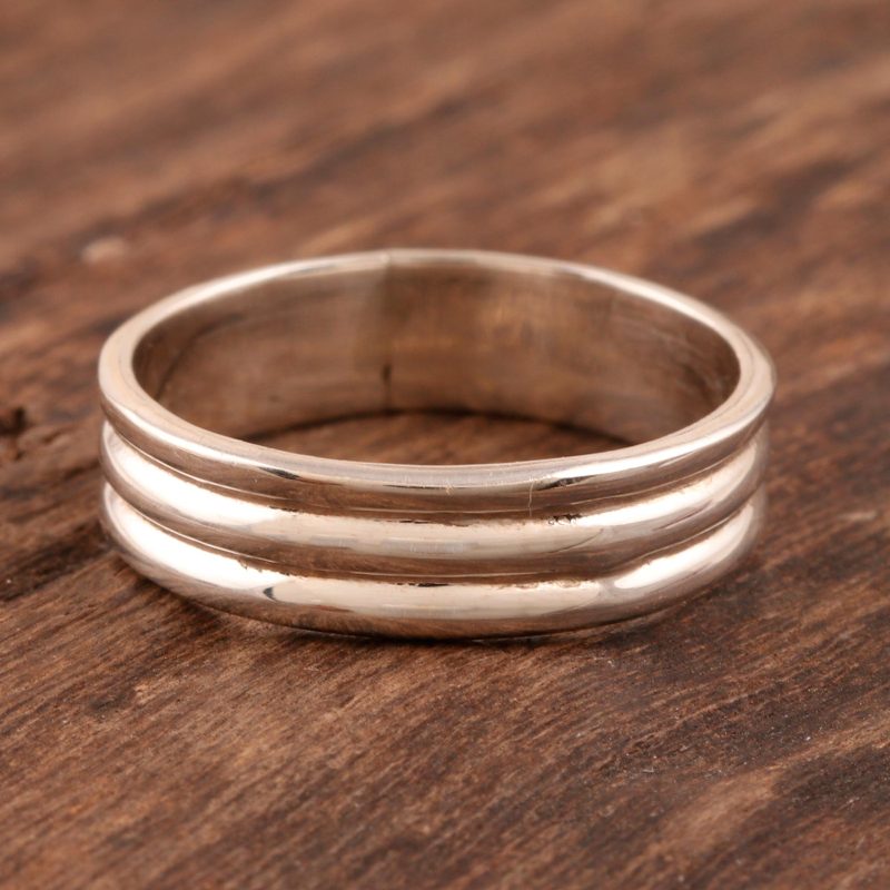 Versatile Polished Sterling Silver Band Ring, "Shimla Shine"