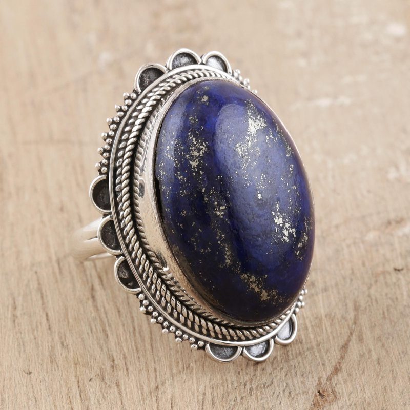 Lapis Lazuli and Sterling Silver Cocktail Ring, "Blue Breakthrough"
