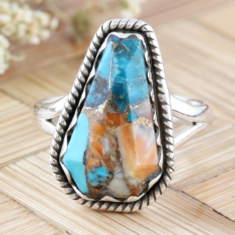 Sterling Silver Cocktail Ring from India, "Shimmering Stone"