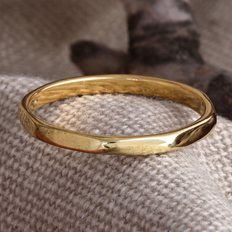 Minimalist Geometric Gold-Plated Band Ring from Armenia, "Perennial Minimalism"