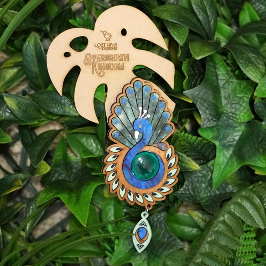 Peacock Brooch By Lost Kiwi Designs