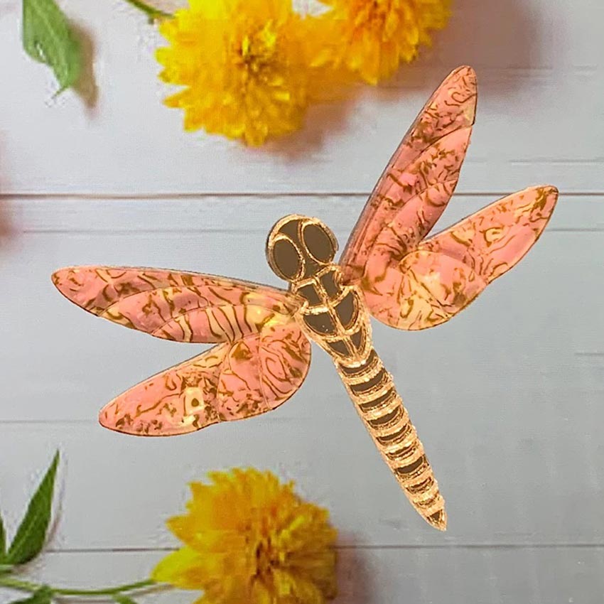 Pink Dragonfly Brooch By Tantalising Treasures