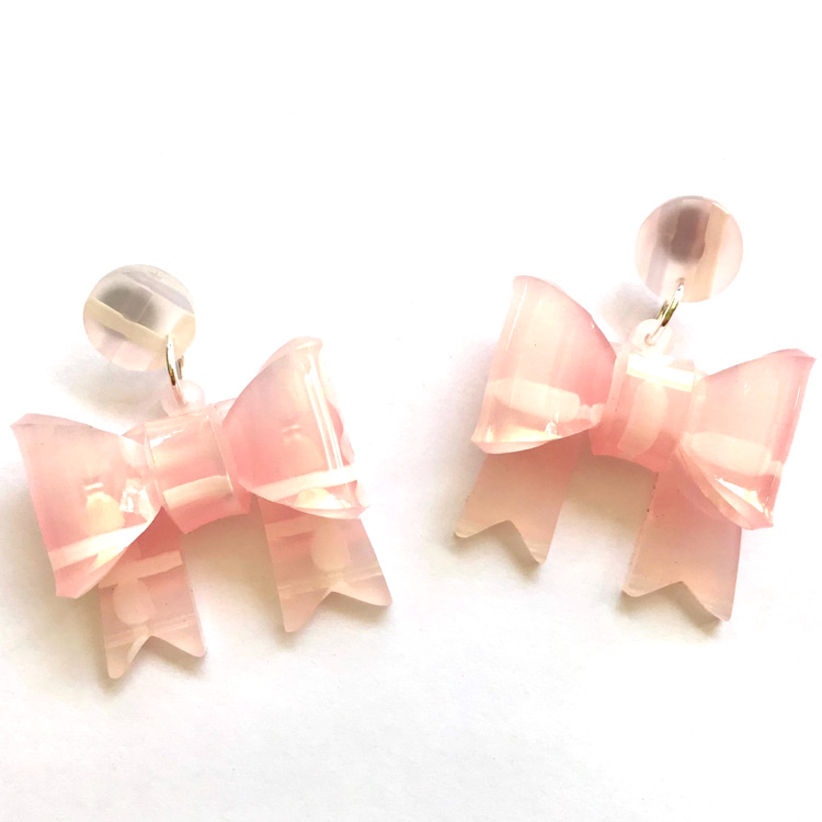 Pink Tartan Bow Dangles By Coup de Colere