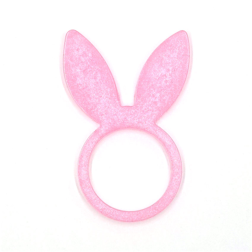 Pink Pearl Resin Bunny Ears Ring