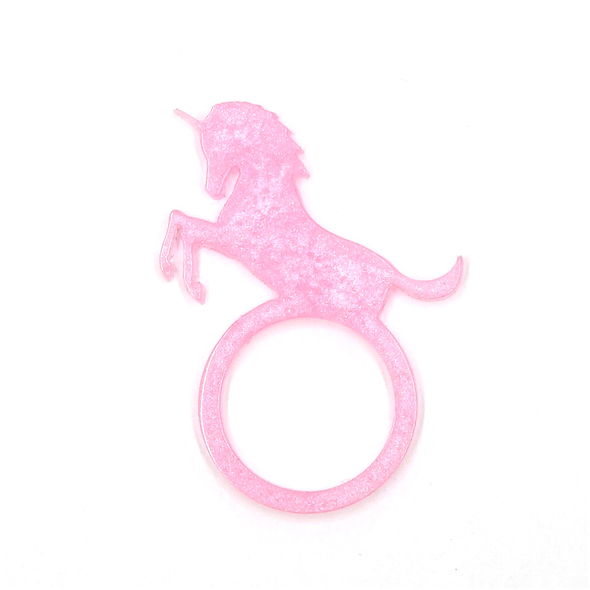 Pink Pearl Resin Unicorn Ring