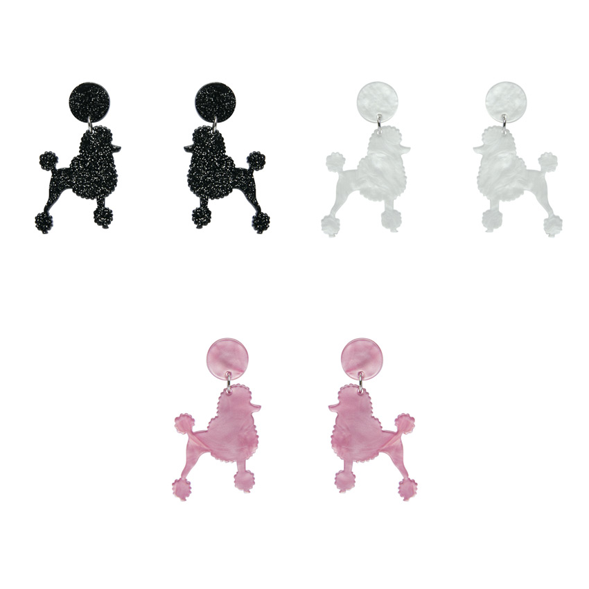 Poodle Drop Post Earrings By Erstwilder - Pick Your Color!