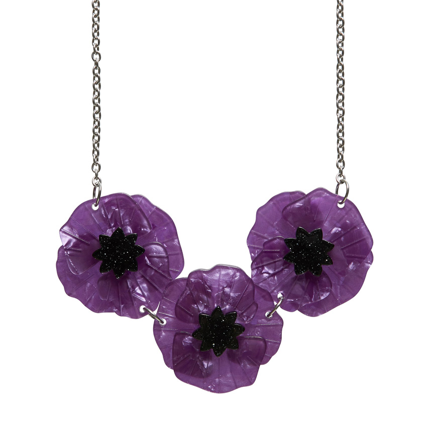 Poppy Field Necklace By Erstwilder Purple