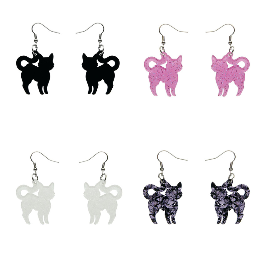 Pussy Cat Drop Earrings By Erstwilder - Pick Your Color!
