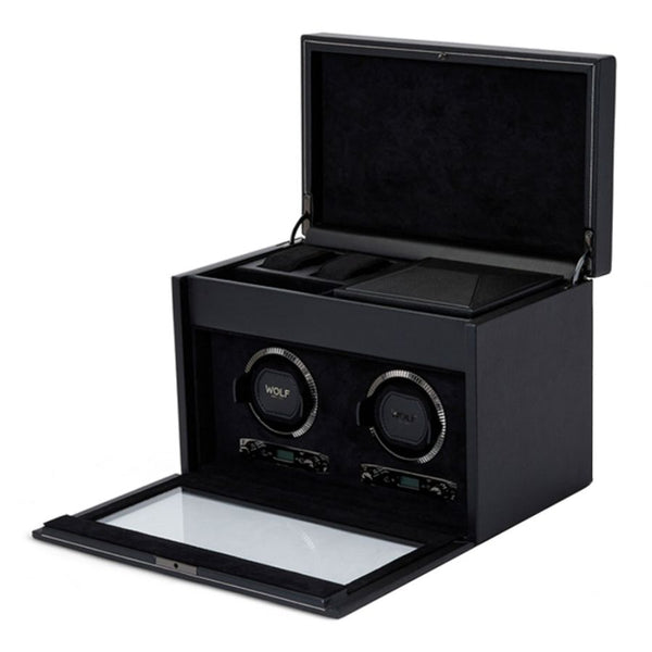 British Racing Double Watch Winder With Storage