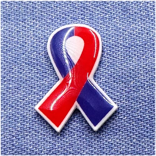 Red And Blue Awareness Ribbon Pin