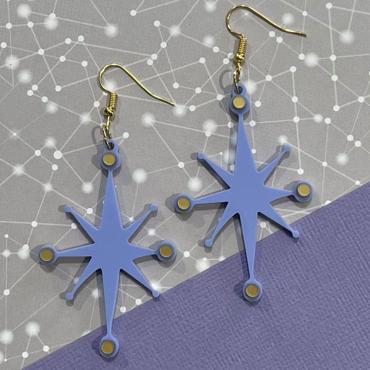 Retro Space Earrings By Wintersheart