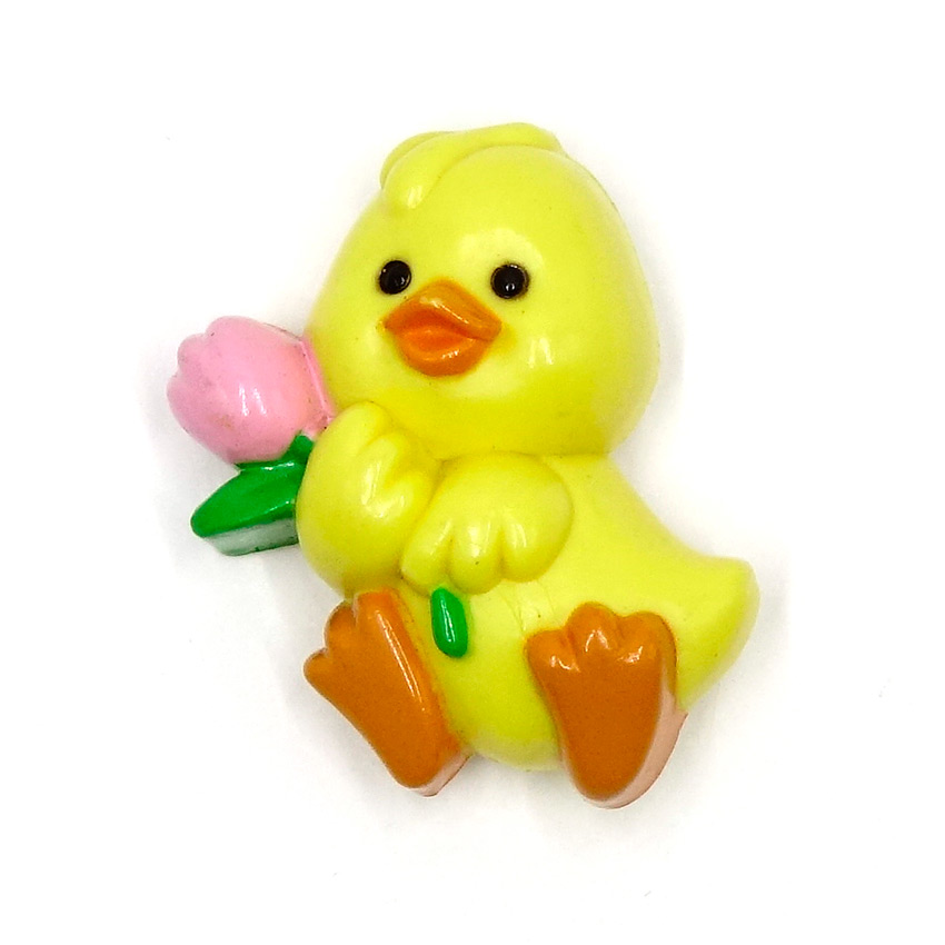 Vintage Easter Duckling With Tulip Pin By Russ