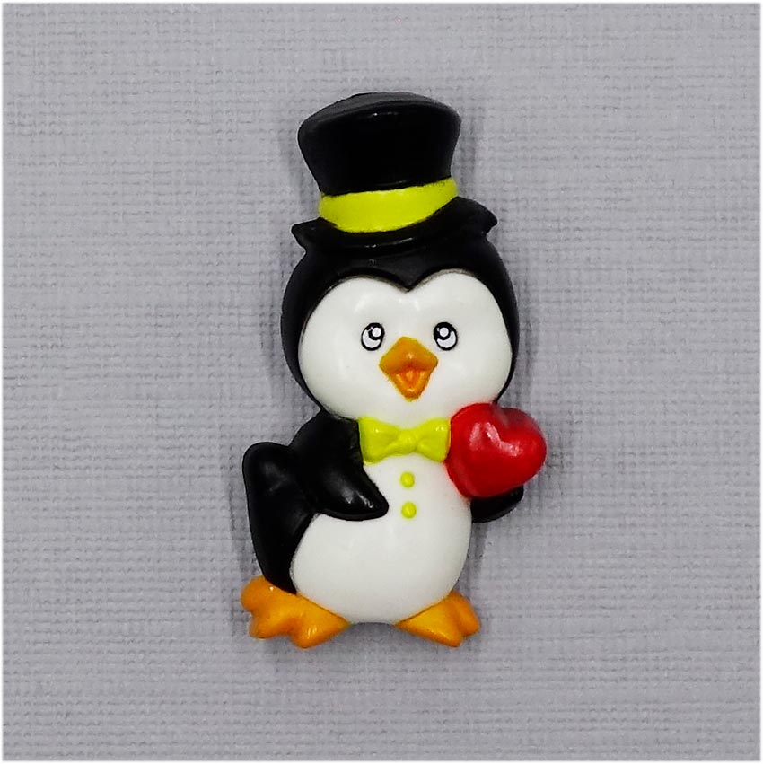 Vintage Valentines Tuxedo Penguin Pin With A Heart By Russ