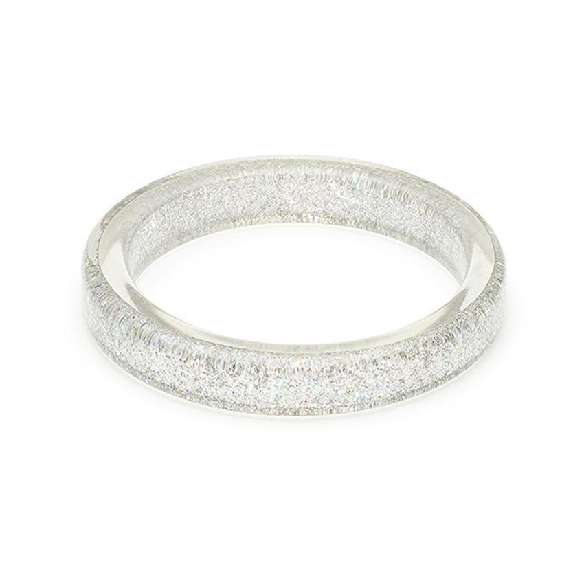 New Silver Glitter Bangle By Splendette