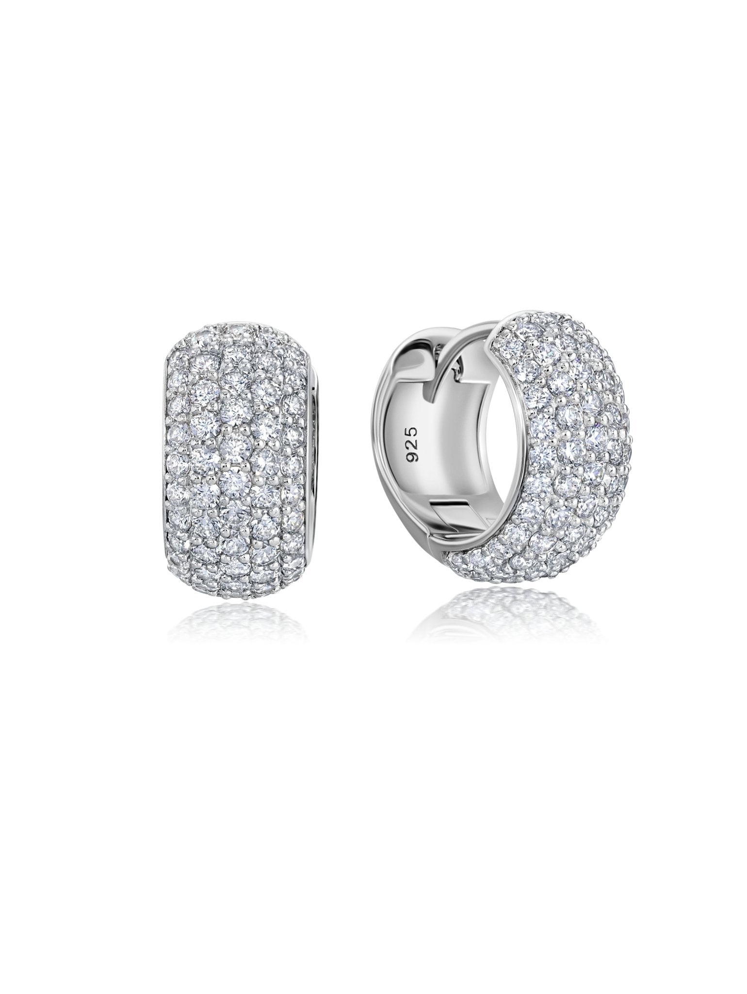 Crislu Small Pave Huggie Hoop Earrings for Elegant Style