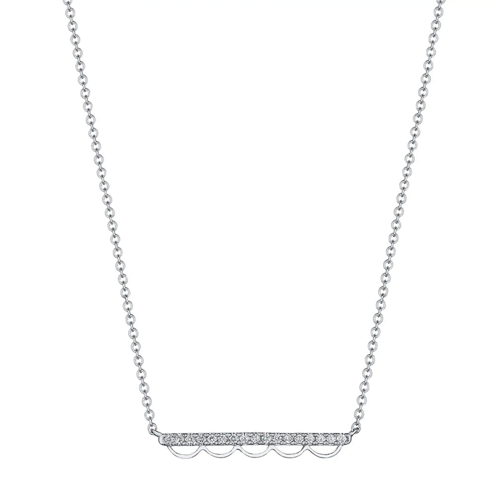 Tacori 14k Open Crescent Diamond Bar Necklace
