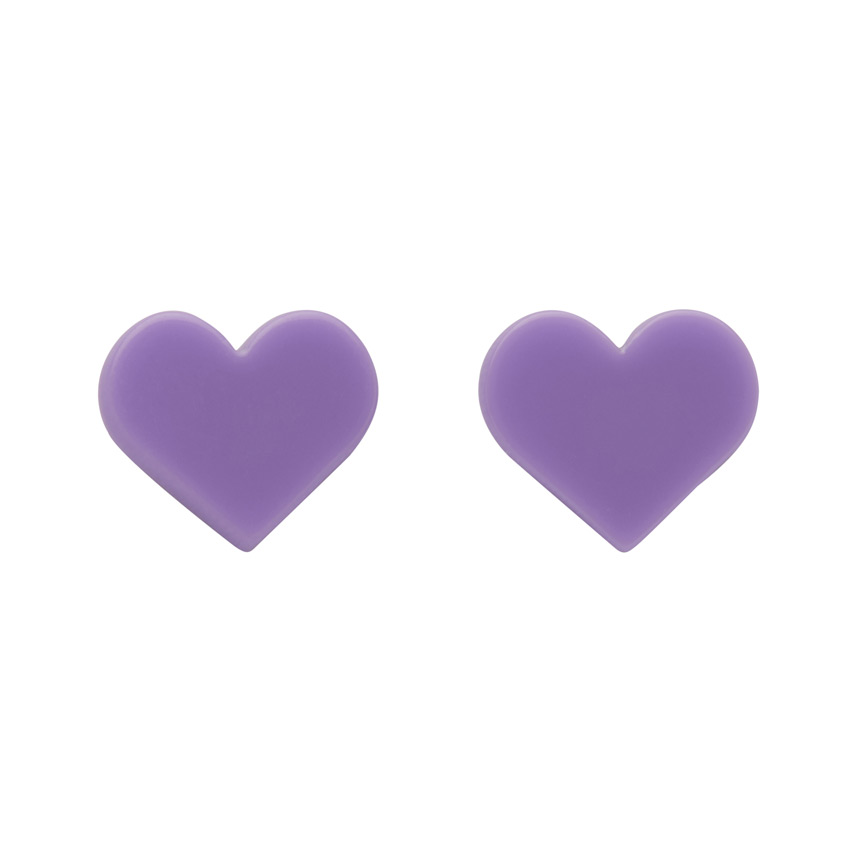 Lavender Solid Resin Heart Earrings By Erstwilder