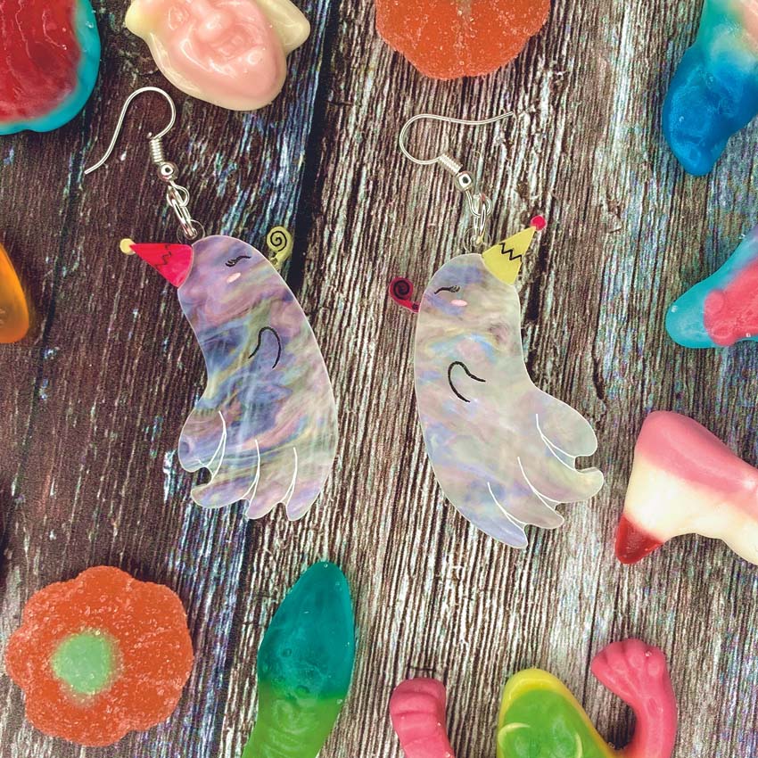 Soul Of The Party Ghost Earrings By Kimchi And Coconut