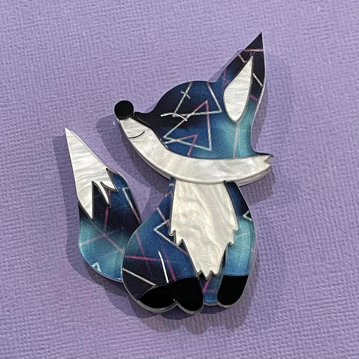 Space Fox Brooch By Wintersheart