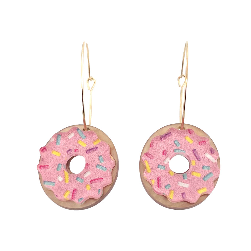 Strawberry Donut Earrings By Wintersheart