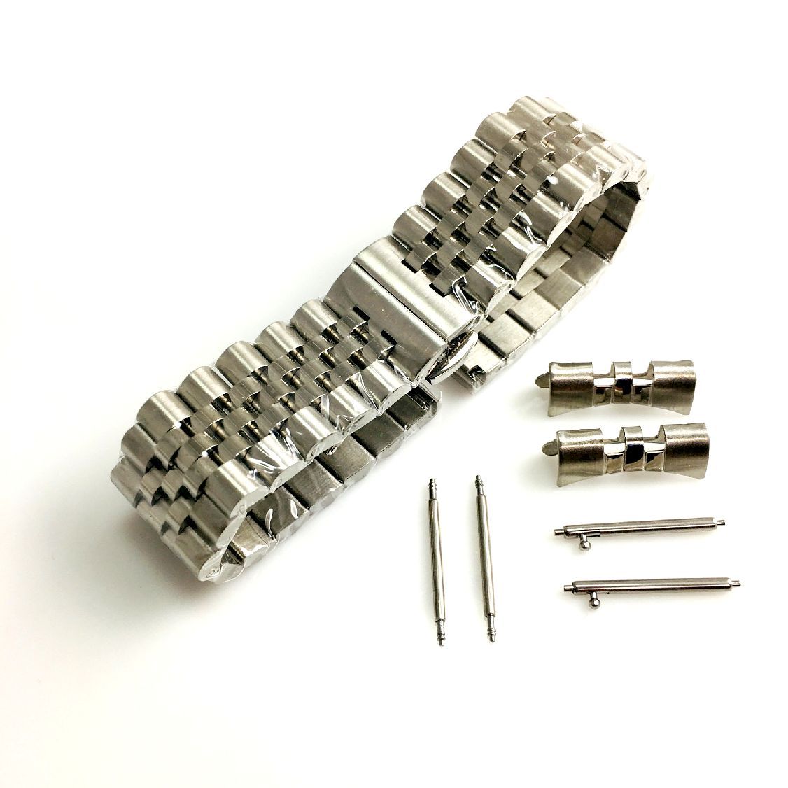 Stuhrling Compatible Metal Steel Jubilee Style Replacement Quick Release and Curved End Watch Band #7031