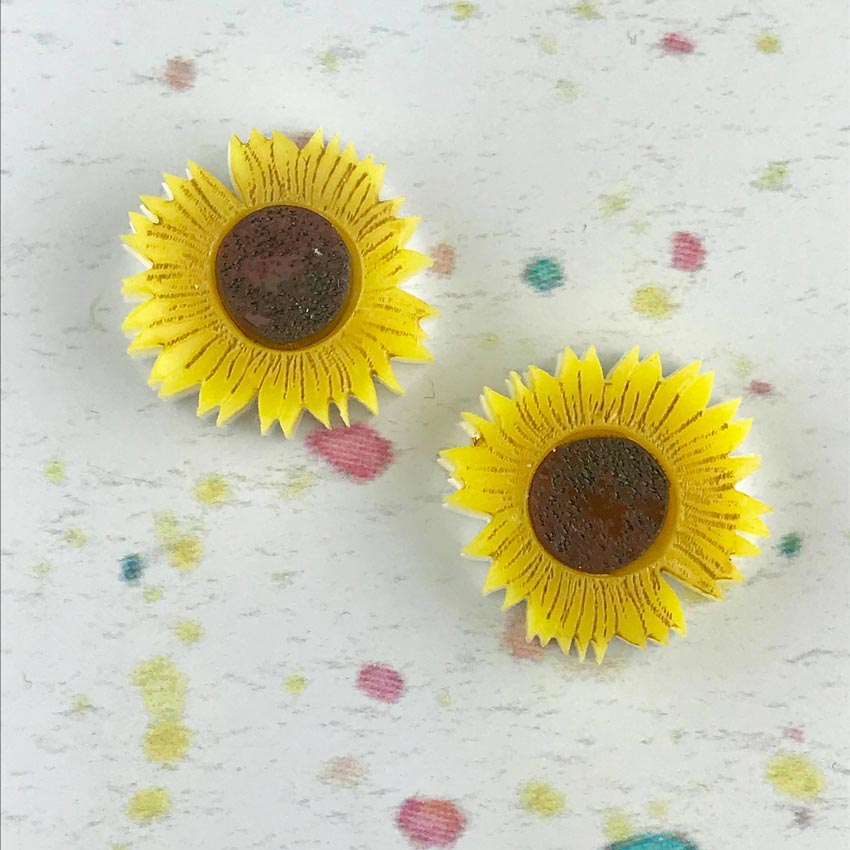 Sunflowers Earrings By Kimchi And Coconut