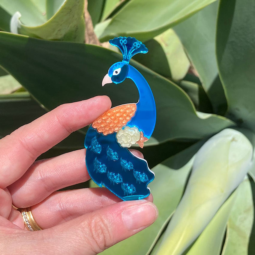 Peacock Brooch By Tantalising Treasures