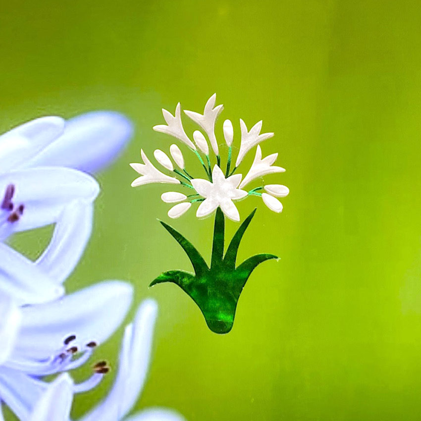 White Agapanthus Brooch By Tantalising Treasures