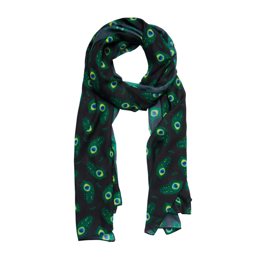 The Royal Eye Peacock Feather Neck Scarf By Erstwilder