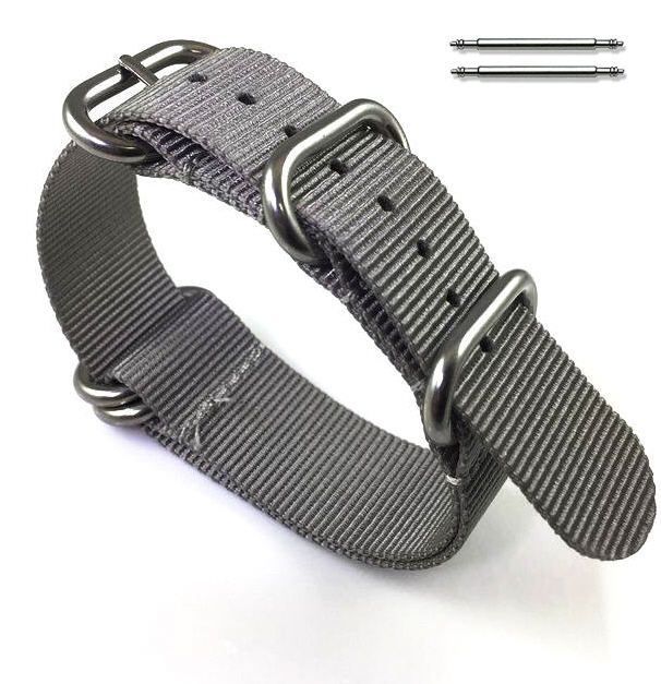Tissot Compatible 5 Ring Ballistic Army Military Grey Nylon Fabric Replacement Watch Band Strap #3011