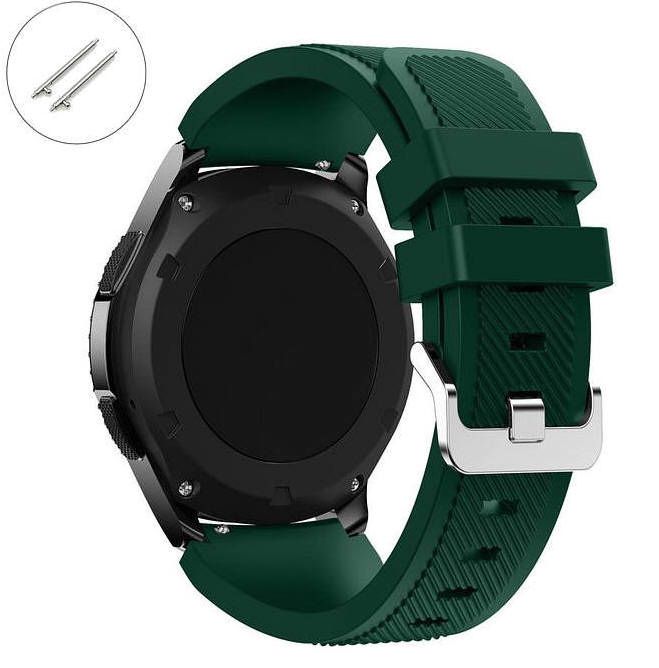 Tissot Compatible Army Military Green Rubber Silicone Watch Band Strap Quick Release Pins #4048