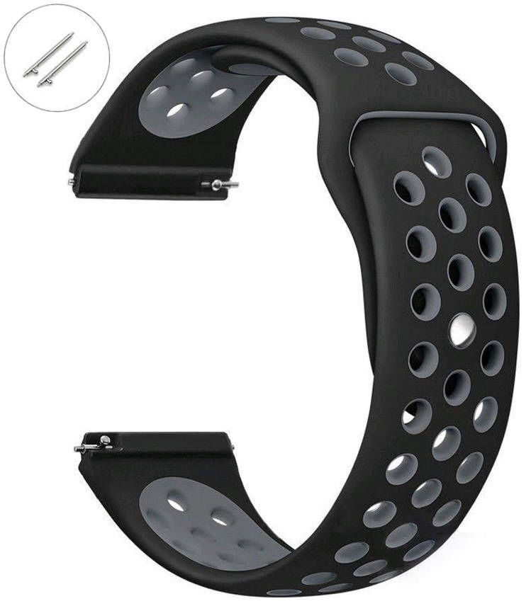 Tissot Compatible Black & Gray Sport Silicone Replacement Watch Band Strap Quick Release Pins #4072