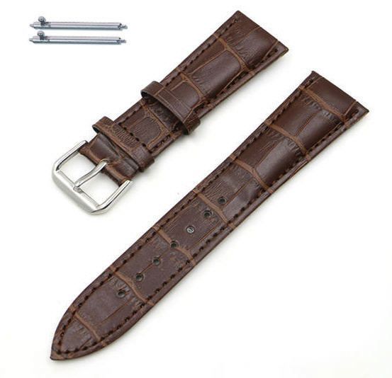 Tissot Compatible Brown Elegant Croco Genuine Leather Replacement Watch Band Strap Steel Buckle #1042