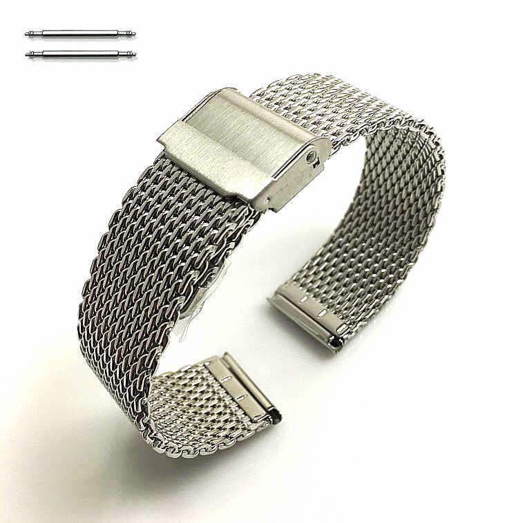 Tissot Compatible Thick 2.5mm Silver Steel Metal Replacement Mesh Watch Band #5131