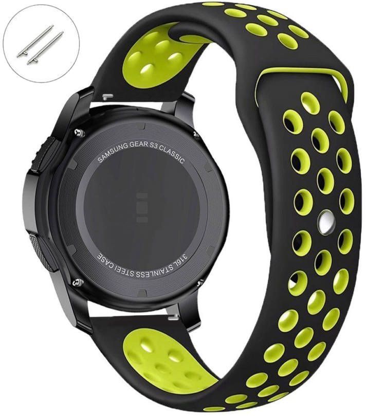 Tommy Hilfiger Compatible Black & Green Sport Silicone Replacement Watch Band Strap Quick Release Pins #4074