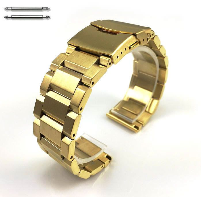 Tommy Hilfiger Compatible Gold Stainless Steel Metal Bracelet Watch Band Strap Double Locking Clasp #5000G