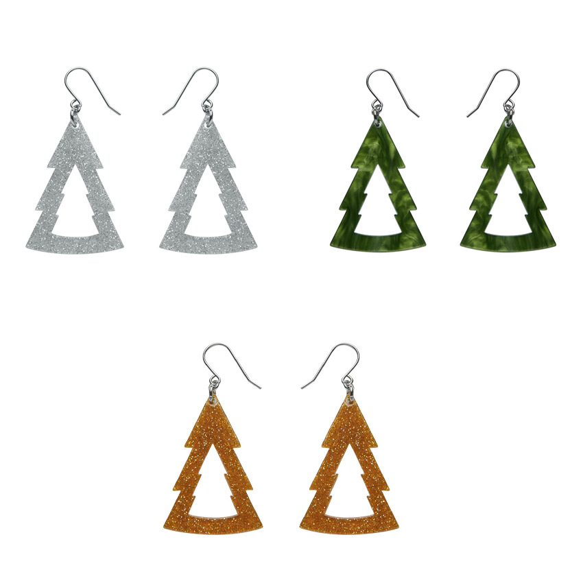 Christmas Tree Drop Earrings By Erstwilder - Pick Your Color!