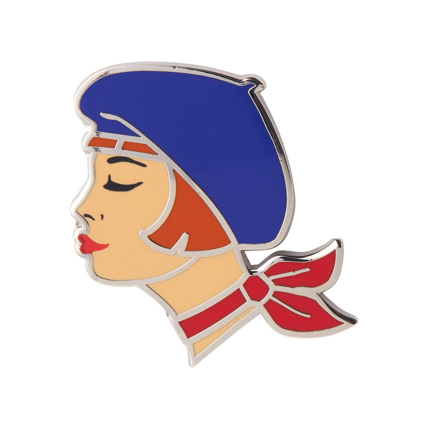 Tres Chic Enamel Pin In Blue By Erstwilder
