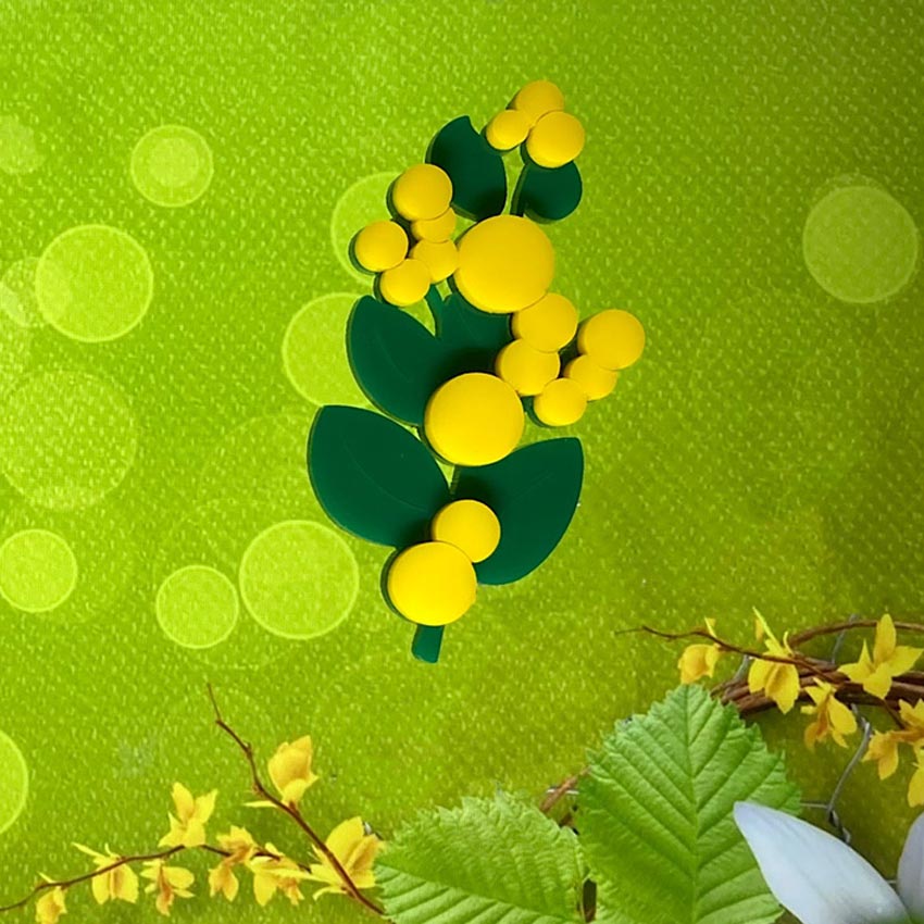 Wattle Brooch V2 Brooch By Tantalising Treasures