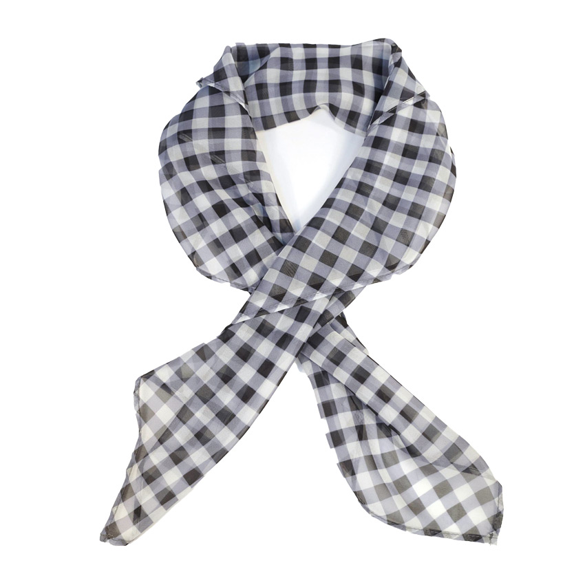Black And White Gingham Hair Scarf By Unique Vintage